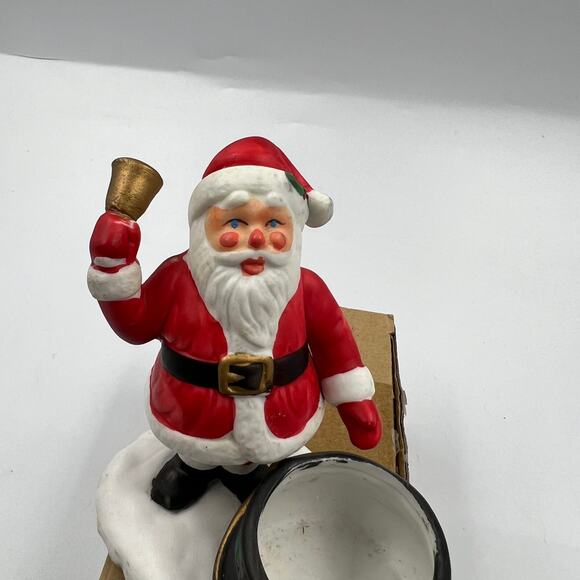 Vintage Ceramic Santa Claus Tea Light Candle Holder Christmas Decor Figurine MCM - Picture 8 of 9